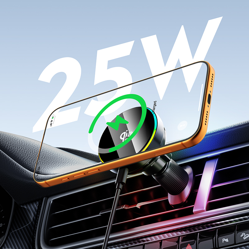 qi2.2 25W Car Wireless Charger - огляд і ціна Magnetic Phone Holder For Car Vent