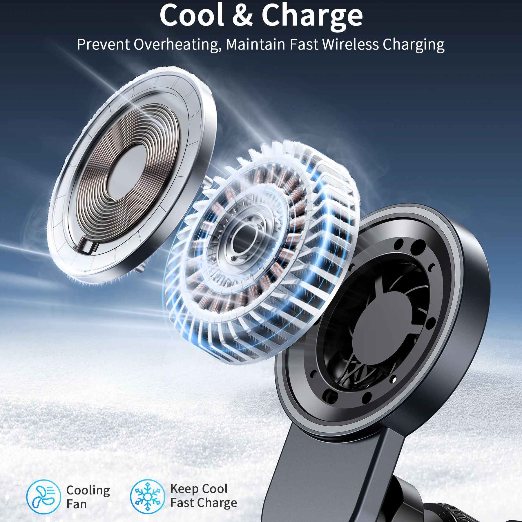 Magnetic Wireless Car Charger  - огляд і ціна Wireless Car Charger Mount Fast Charging