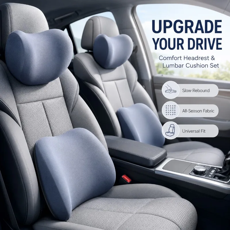 Car Neck Pillow Protector Memo - огляд і ціна Memory Foam Car Neck Pillow Lumbar Support