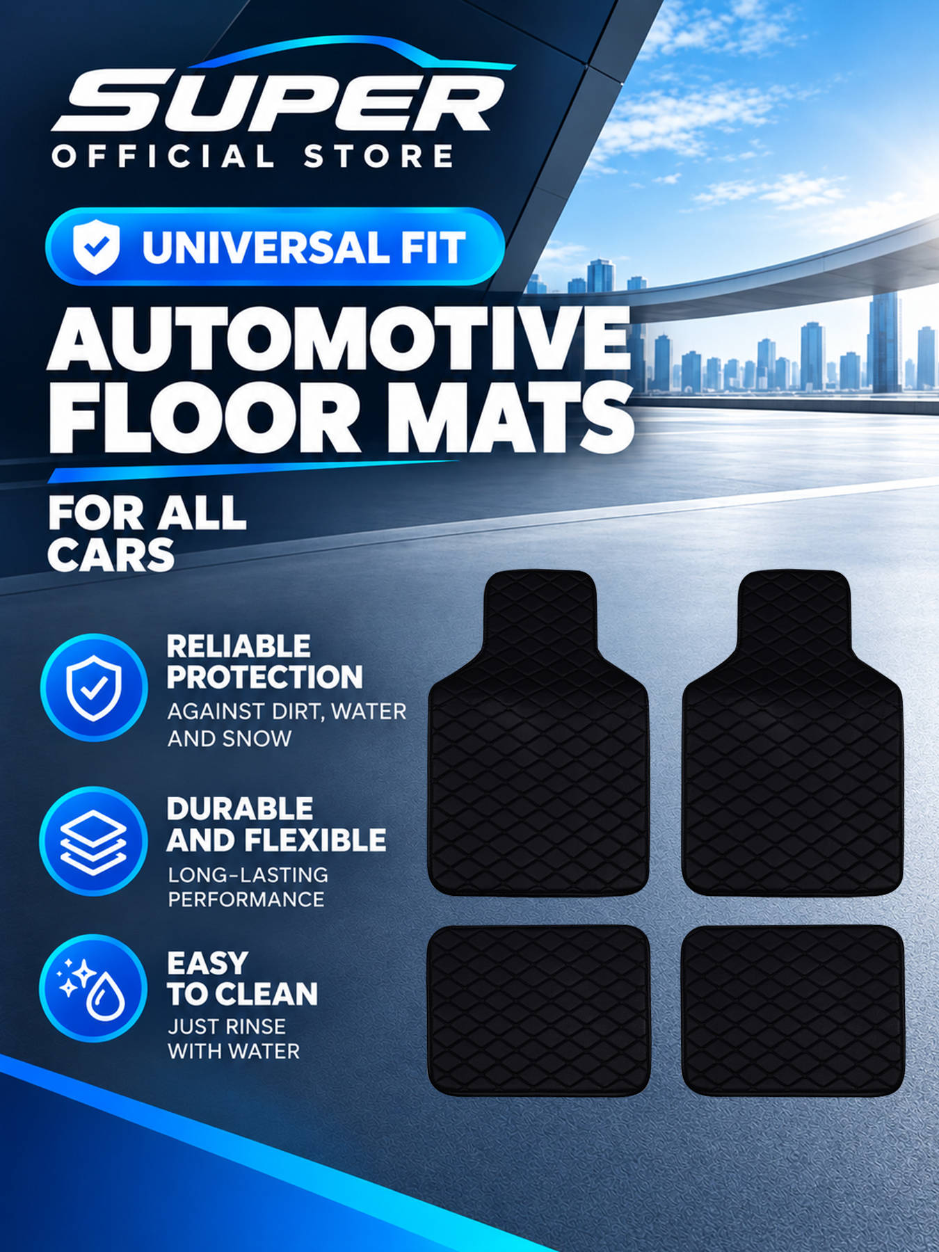 Car Floor Mats Full Set Univer - огляд і ціна Car Floor Mats Universal Waterproof Leather