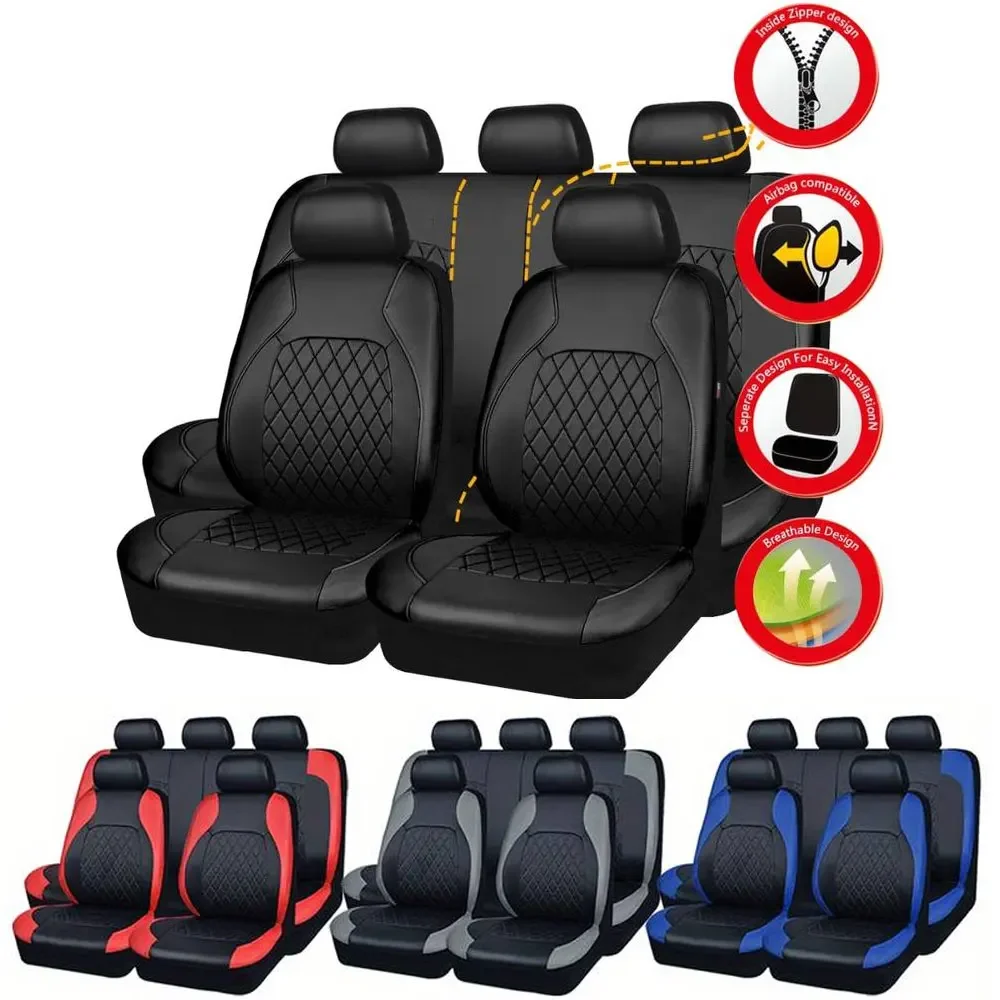 Universal Faux Leather Car Sea - огляд і ціна Leather Car Seat Covers Full Set Universal
