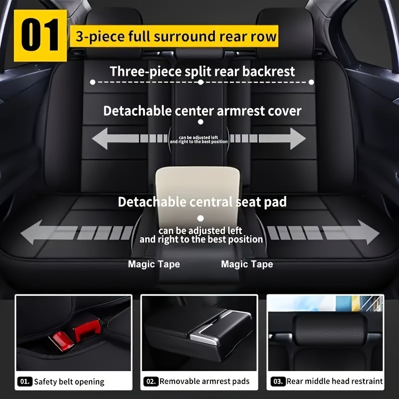 For jetour t2 dacia jogger ex3 - огляд і ціна Leather Car Seat Covers Full Set Universal