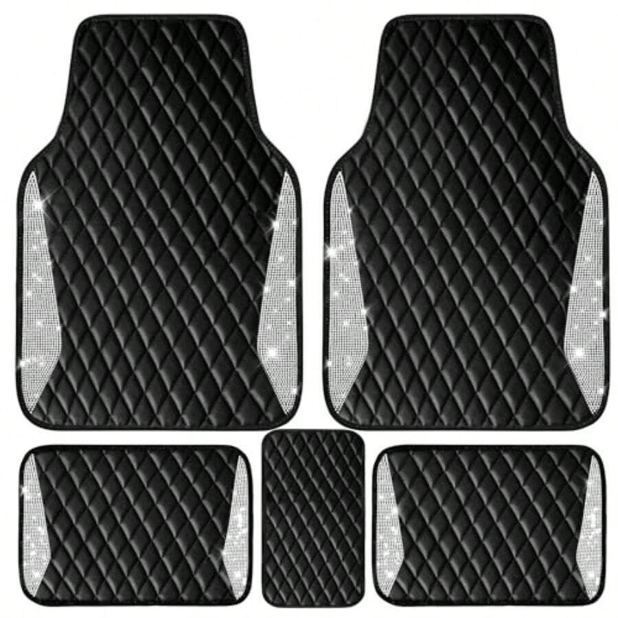 Leather Car Mats Shining Diamo - огляд і ціна Car Floor Mats Universal Waterproof Leather
