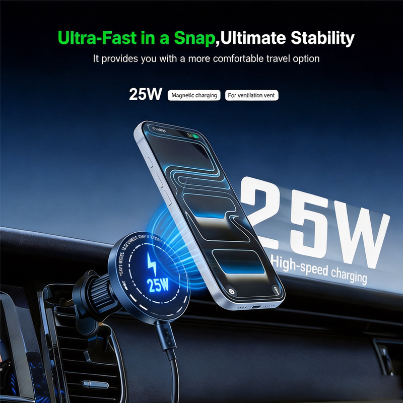 Strong 25W Magnetic Wireless C - огляд і ціна Magnetic Phone Holder For Car Vent